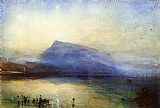 Famous Sunrise Paintings - The Blue Rigi Lake of Lucerne Sunrise